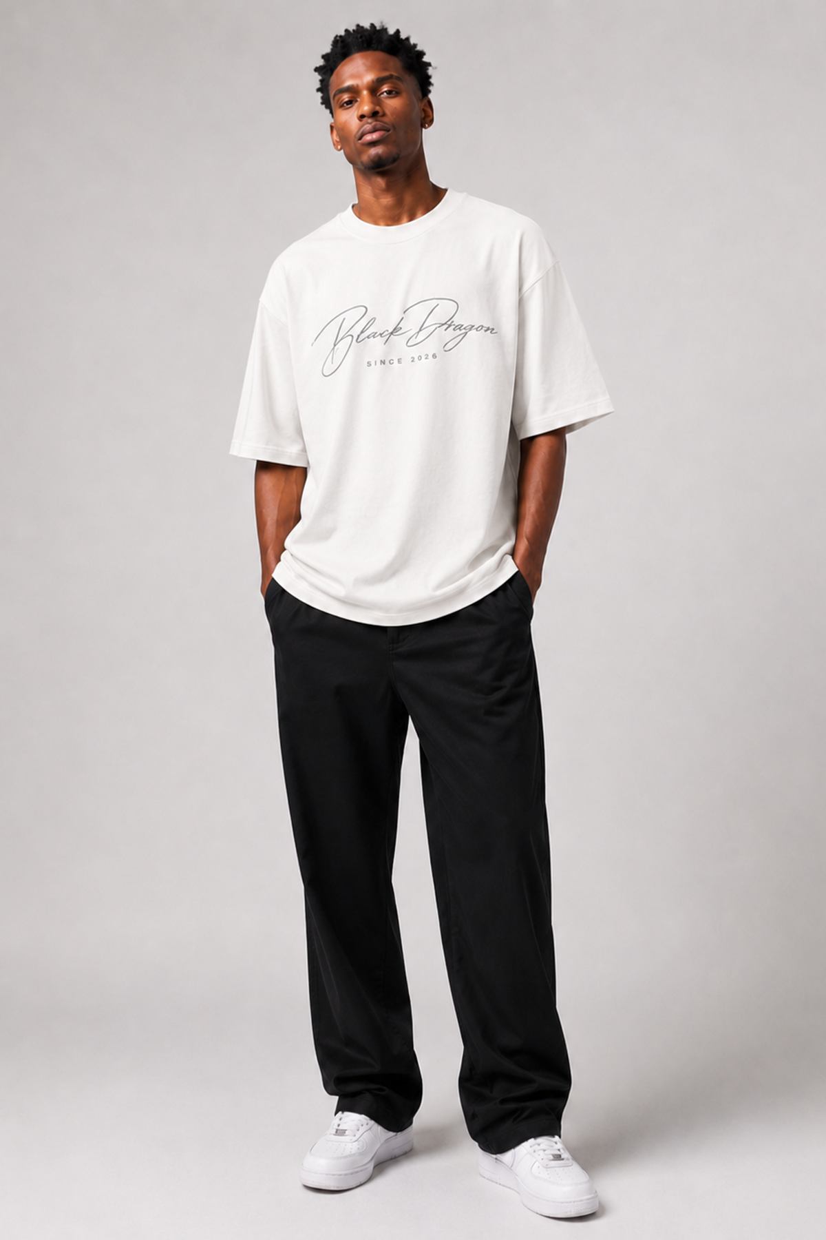 Camiseta Oversized Black dragon - Silent
